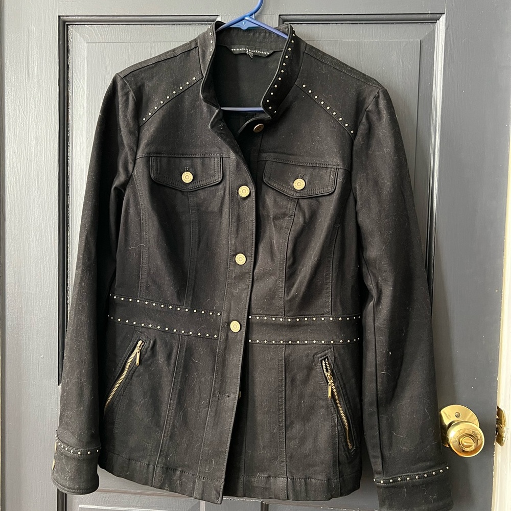 Western style black denim jacket